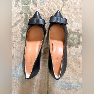 J. Crew Black Bow Leather Heels